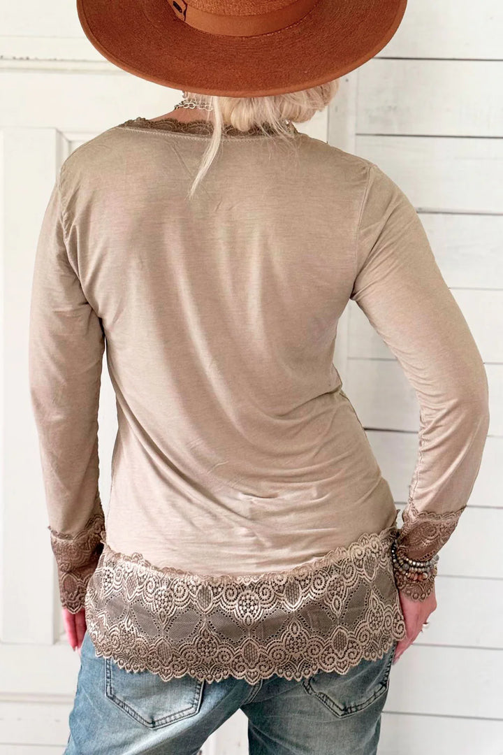 Bypias True Romance Lace Blouse | Nougat