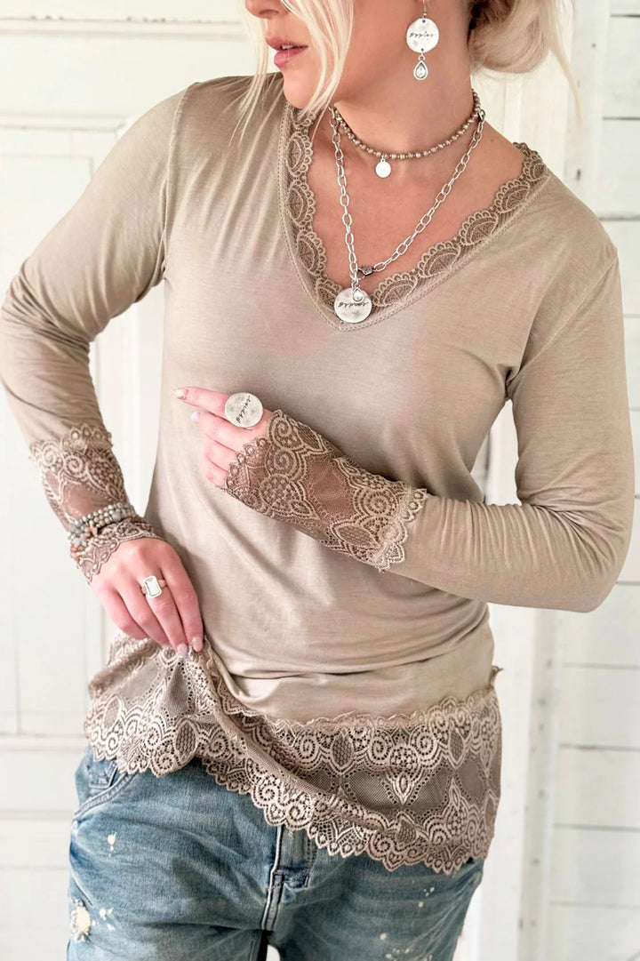 Bypias True Romance Lace Blouse | Nougat