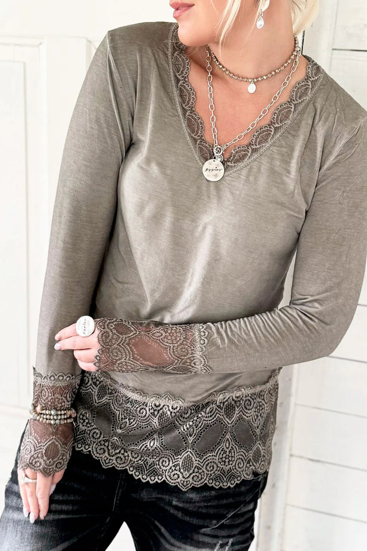 Bypias True Romance Lace Blouse | Taupe