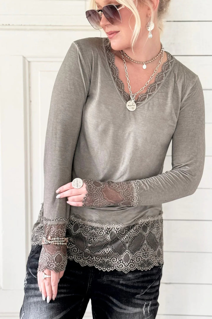 Bypias True Romance Lace Blouse | Taupe