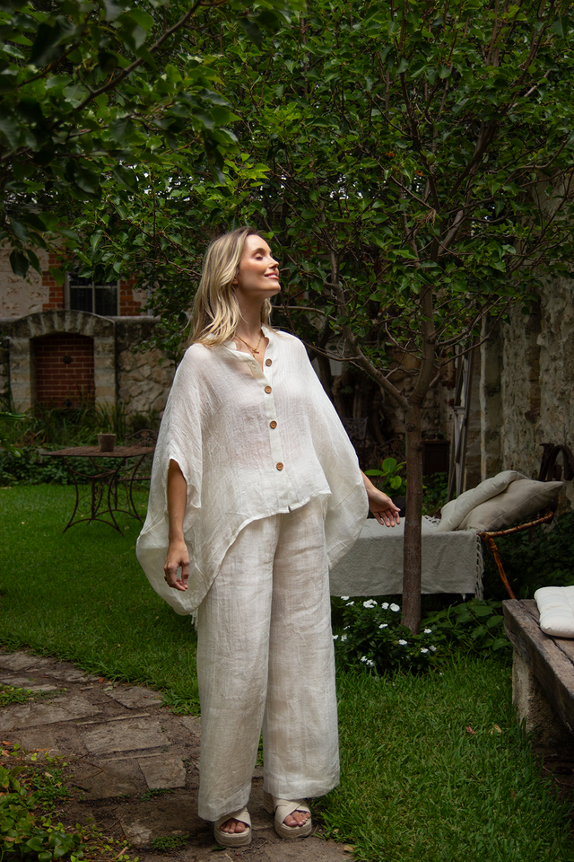 Scandi | Amalfi Linen Top | White