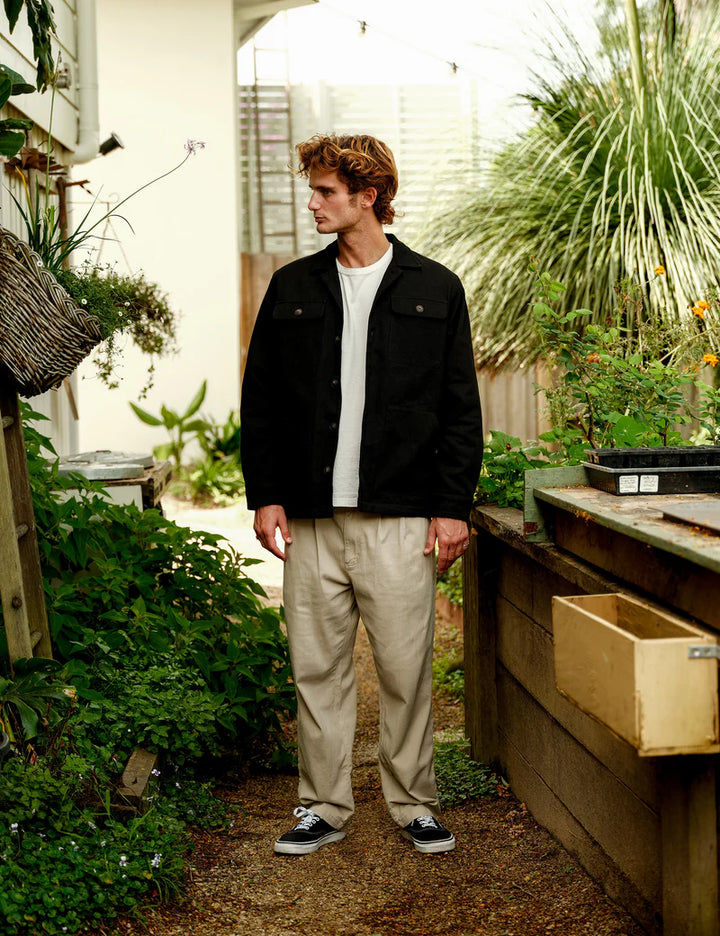 Simple | Stockyard Sherpa Jacket Twill | Black