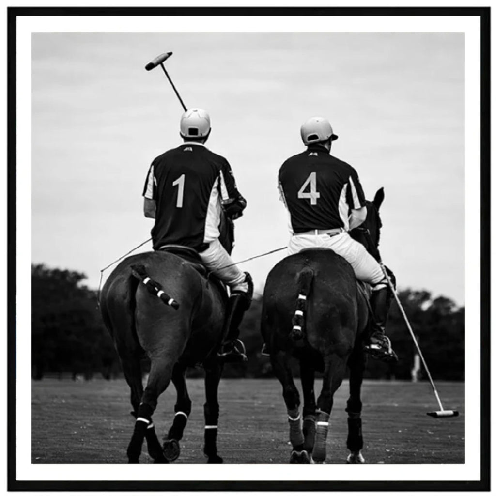 Polo Riders Wall Art | Paper 2030 | Black Box Frame with a White