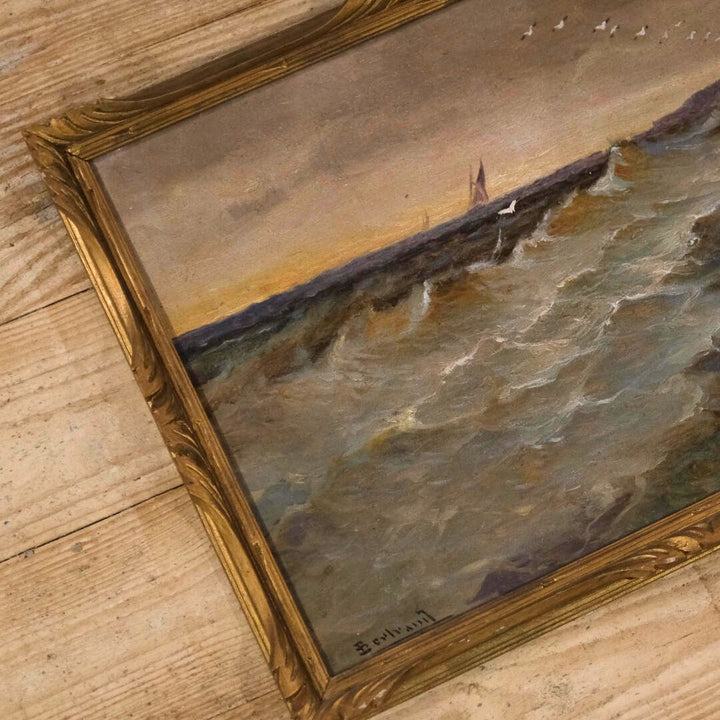 French Gilt Framed Seascape Artwork