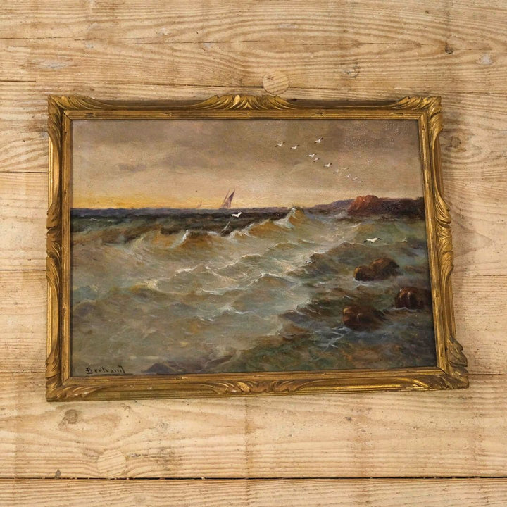 French Gilt Framed Seascape Artwork