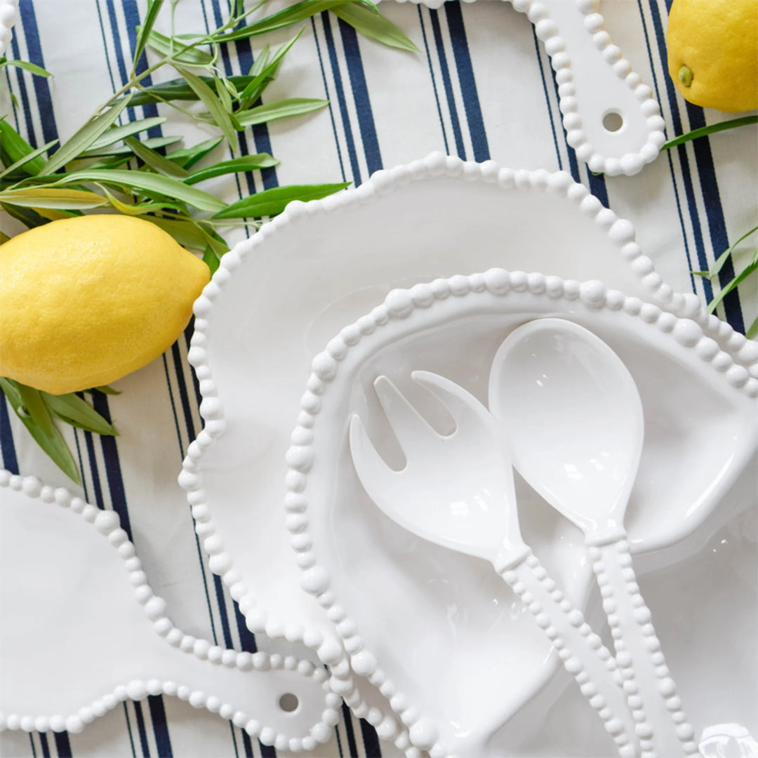 Pearl Salad Server Pair | Melamine | White