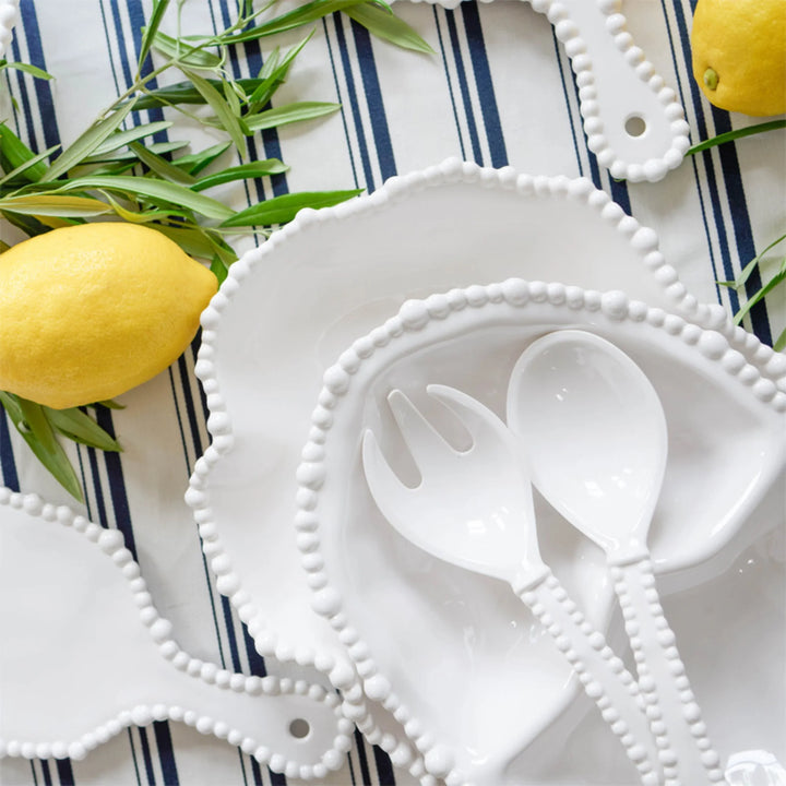 Pearl Salad Server Pair | Melamine | White