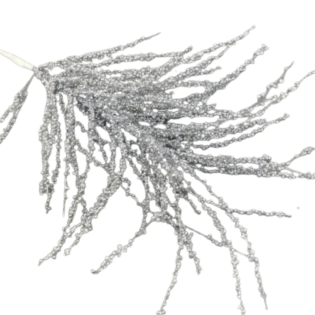 Silver Glittery Christmas Spray