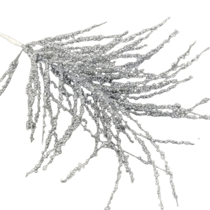 Silver Glittery Christmas Spray