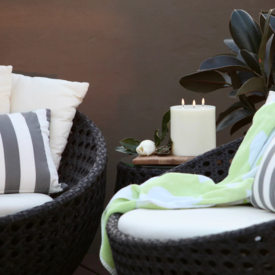Nordic White Smooth Flameless Candle | Tri-Wick | Remote Controllable