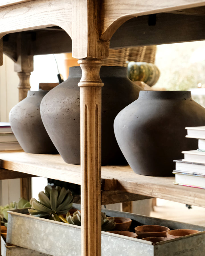 Classic Earthen Small Brown Vase | 23.5 x 23.5 x 19cm