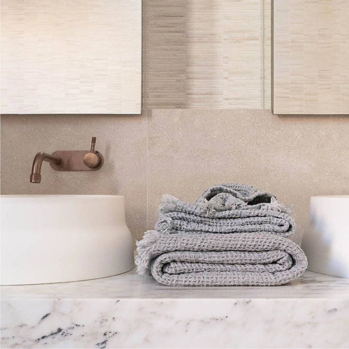 Waffle Face Towel | Fog-Suzie Anderson Home