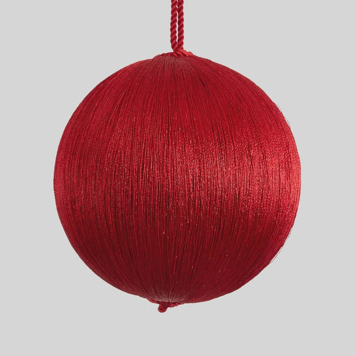 Red Silk Bauble 15cm