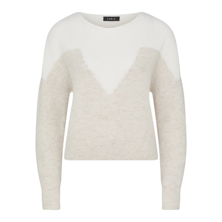 Cable | Boat Neck Knit Jumper | Oatmeal