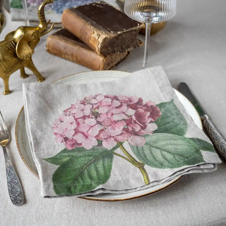 Hydrangea Linen Napkins | Set of 6 Mixed Designs