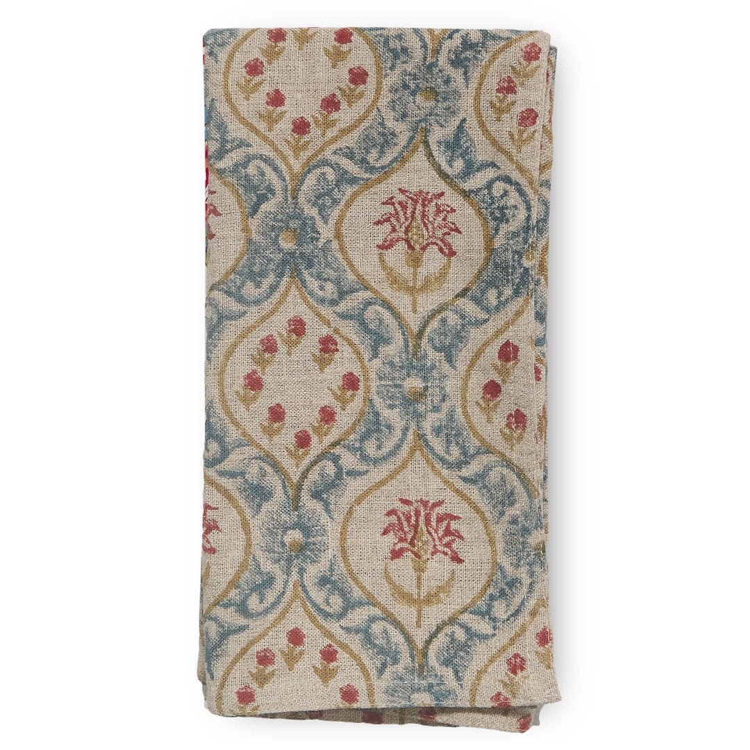 Adelle Fleur Linen Napkins SET OF 4 | Blue - Suzie Anderson Home