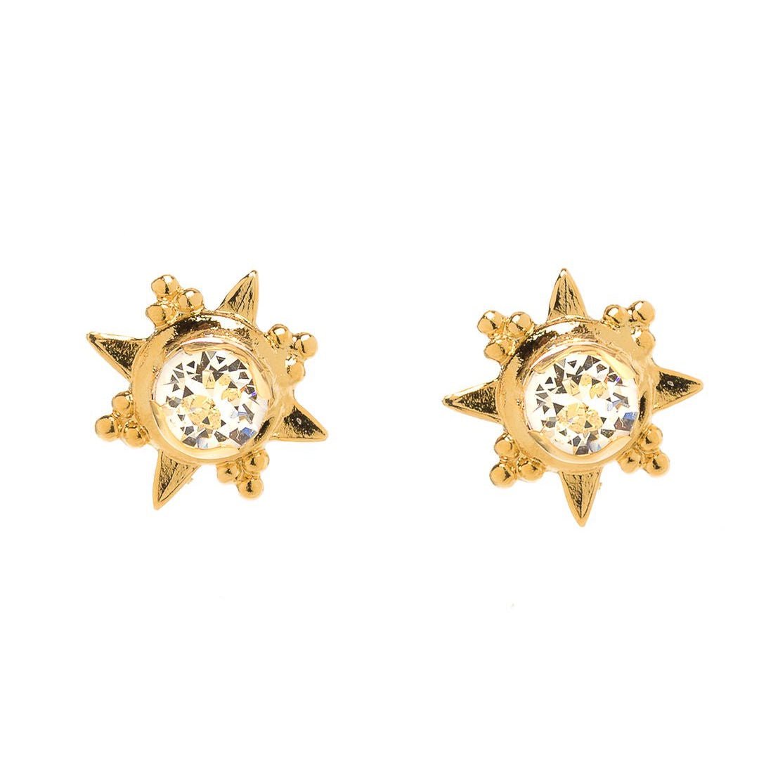 Alexa Studs | 24K Gold Plate w Swarovski Crystal - Suzie Anderson Home
