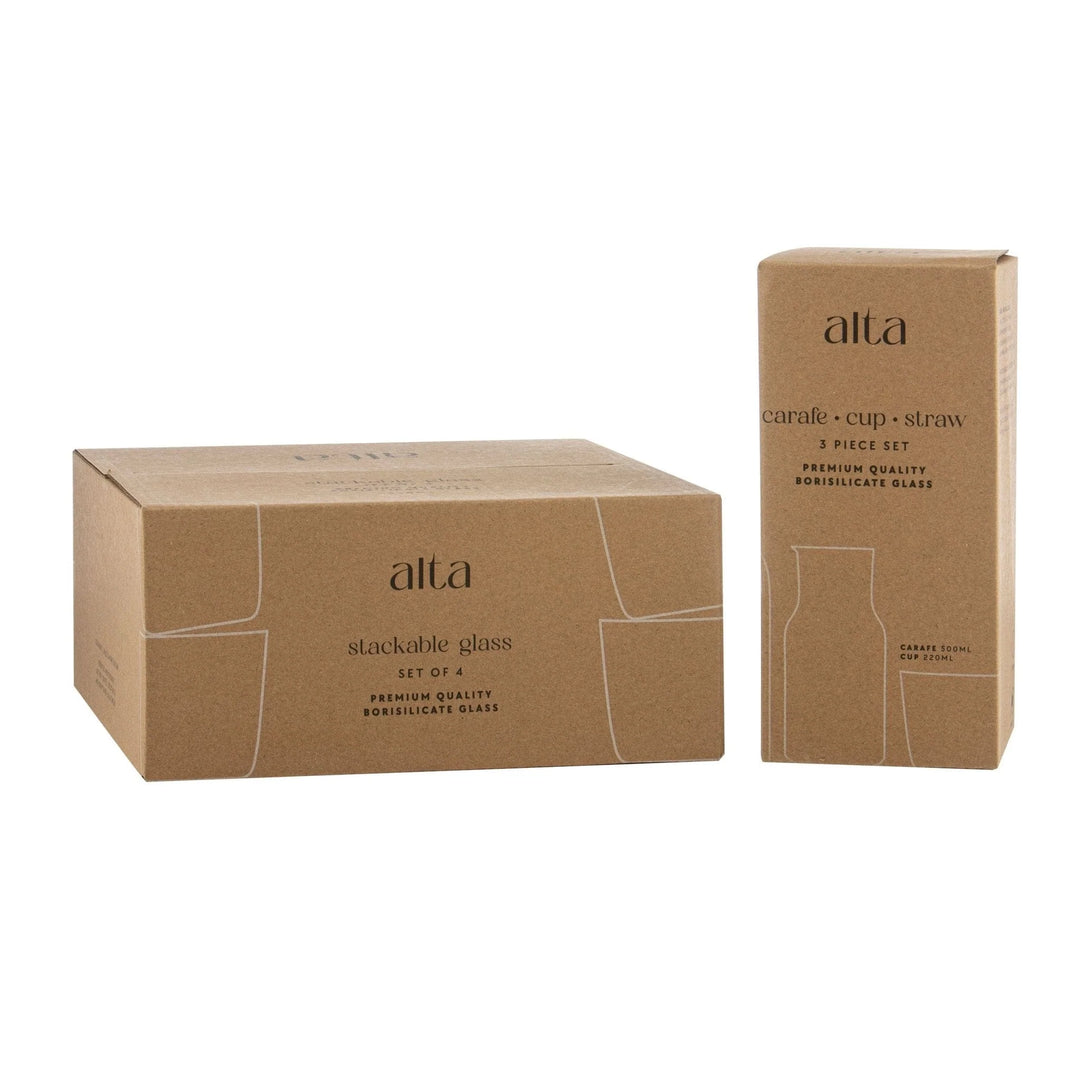 Alta | Glass Carafe, Cup & Straw | Clear