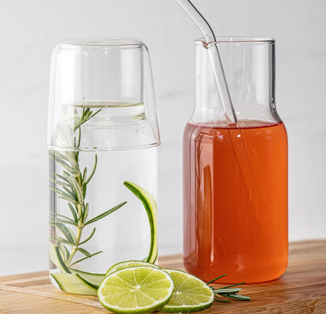 Alta | Glass Carafe, Cup & Straw | Clear