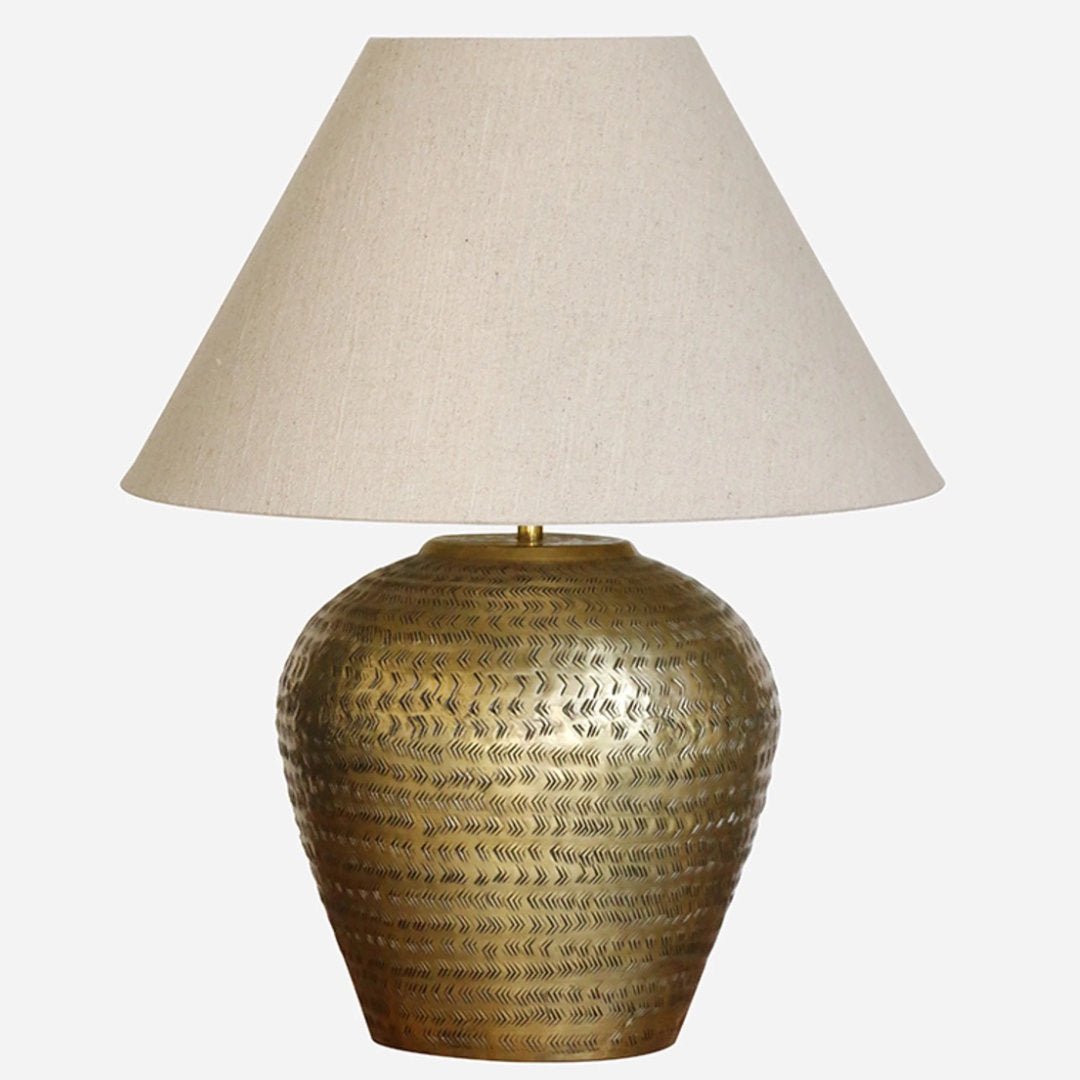 Amalfi Etched Lamp Base | Antique Brass (Shade Sold Separately) - Suzie Anderson Home