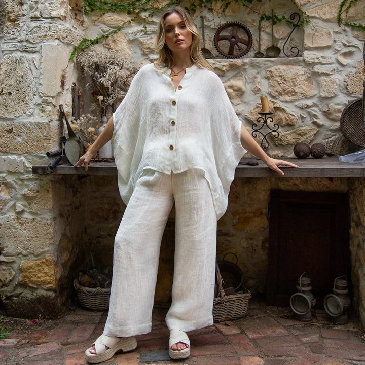 Scandi | Praiano Linen Pant | White