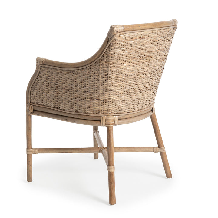 Amara Tub Rattan Dining Chair | Mud Grey