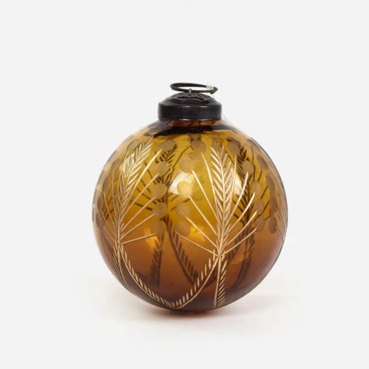 Amina Glass Amber/Gold Bauble