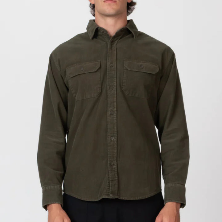 Simple | Sawyer Cord Long Sleeve Shirt | Fade Army