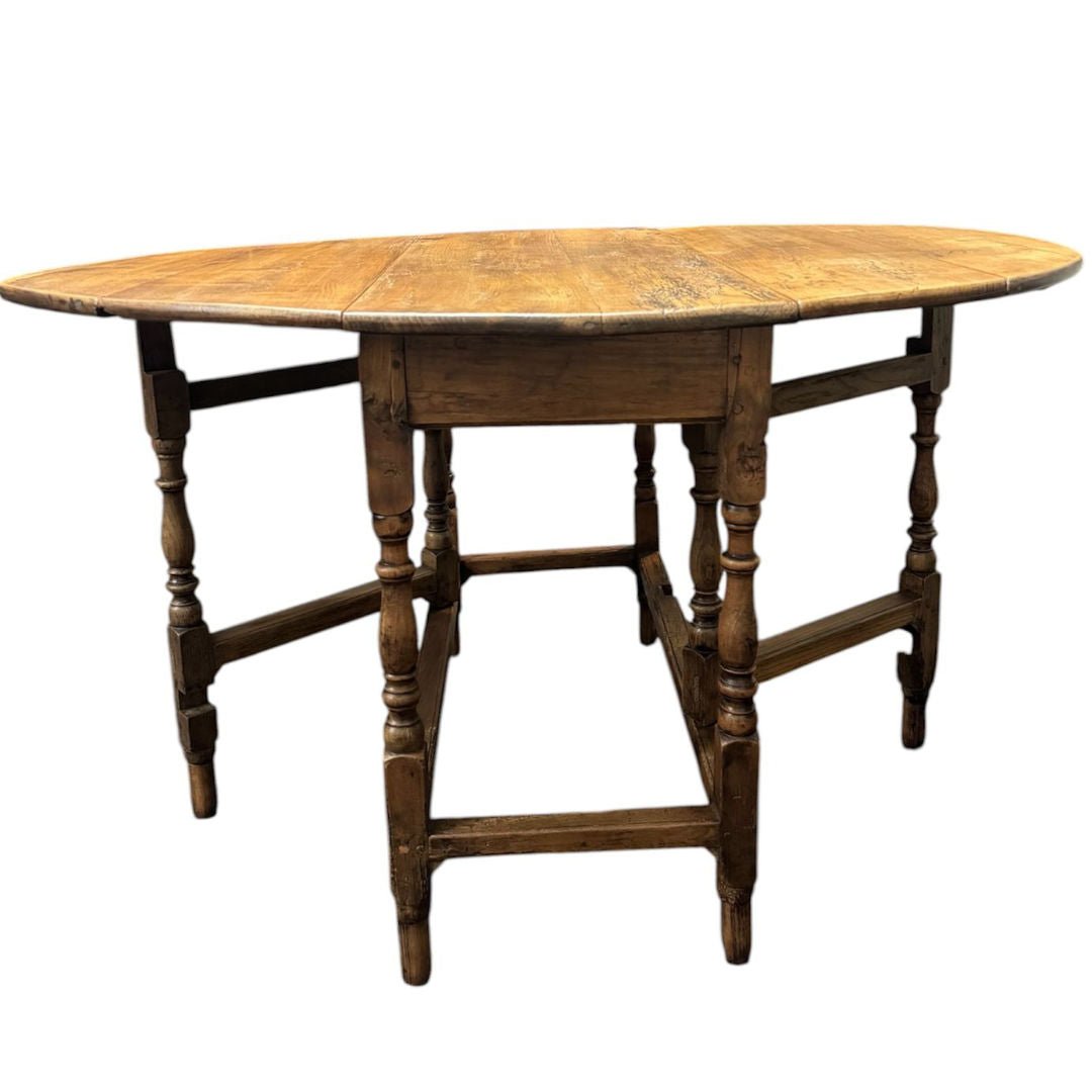 Antique English Cherry Wood Gateleg Table | Circa 1780 | 133cm L x 100cm W x 73cm H - Suzie Anderson Home