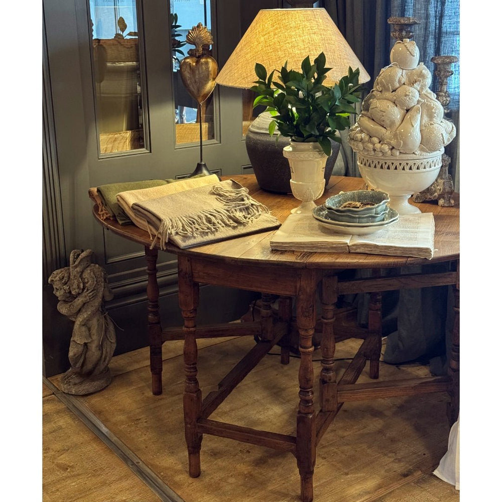 Antique English Cherry Wood Gateleg Table | Circa 1780 | 133cm L x 100cm W x 73cm H - Suzie Anderson Home