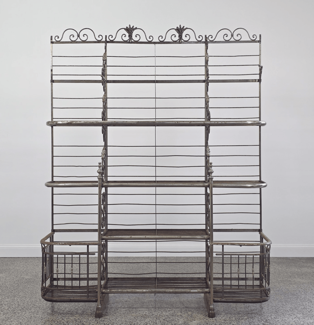 Antique French Iron & Nickel Plated Bakers Stand | Stamped Dubois, Lyon | 223x174x58cm - Suzie Anderson Home