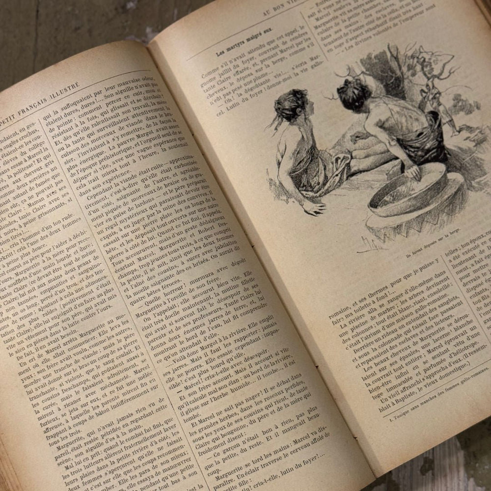 Antique French Leather Book | Assorted X - Large - Suzie Anderson Home