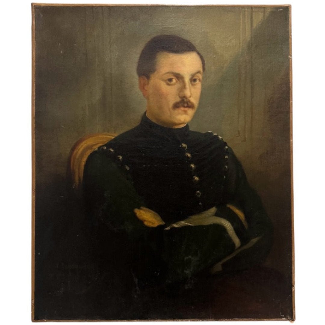 Antique French Oil Portrait | No 3 - Suzie Anderson Home