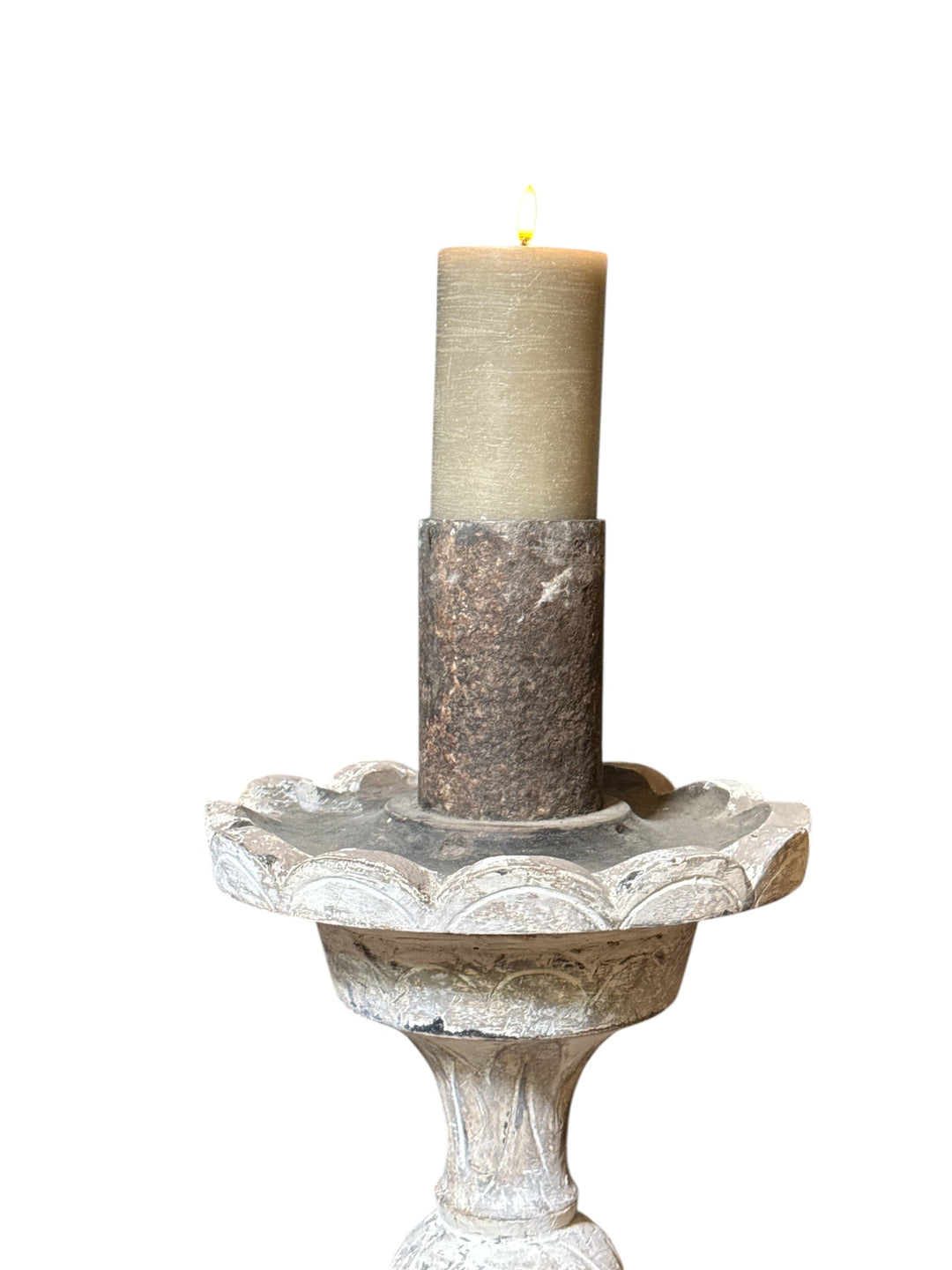 Antique Tuscan Carved Candle Stand | Circa 1890 | Sourced From Italy | 52dx179Hcm - Suzie Anderson Home