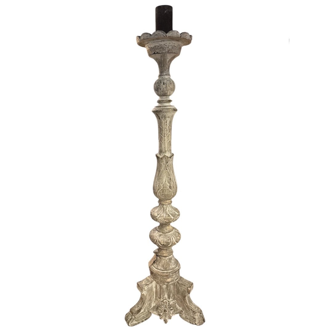 Antique Tuscan Carved Candle Stand | Circa 1890 | Sourced From Italy | 52dx179Hcm - Suzie Anderson Home