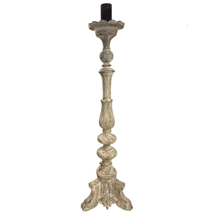 Antique Tuscan Carved Candle Stand | Circa 1890 | Sourced From Italy | 52dx179Hcm - Suzie Anderson Home