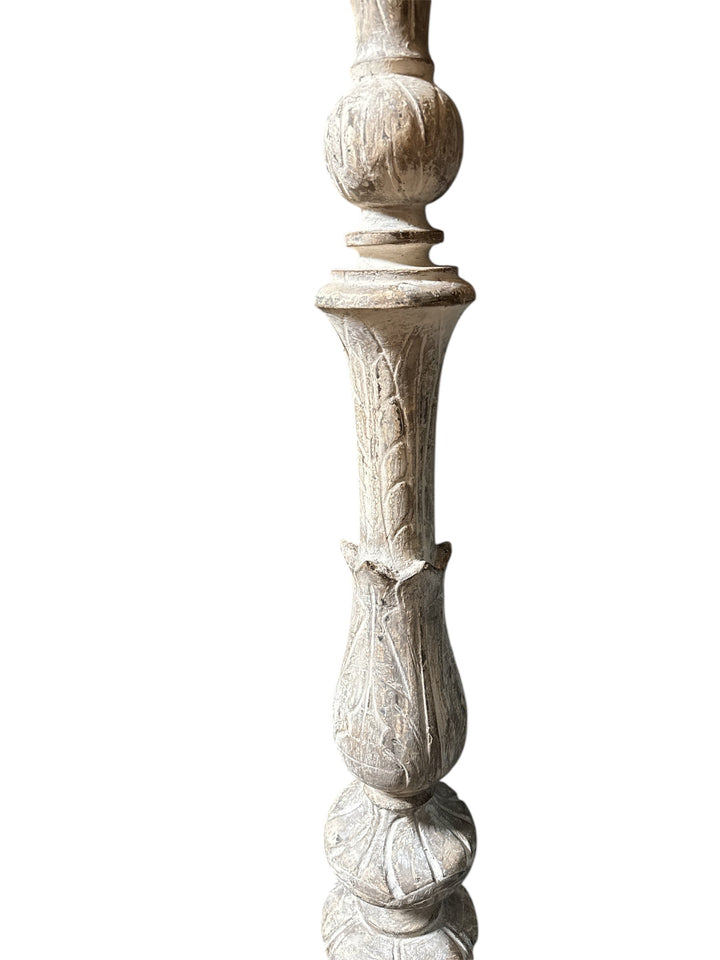 Antique Tuscan Carved Candle Stand | Circa 1890 | Sourced From Italy | 52dx179Hcm - Suzie Anderson Home