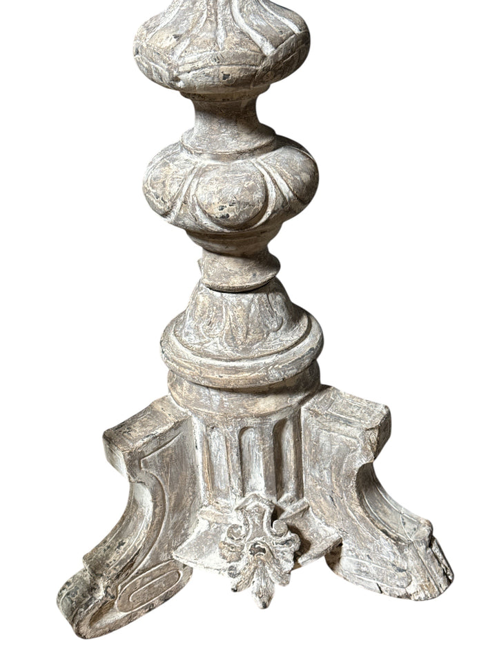 Antique Tuscan Carved Candle Stand | Circa 1890 | Sourced From Italy | 52dx179Hcm - Suzie Anderson Home