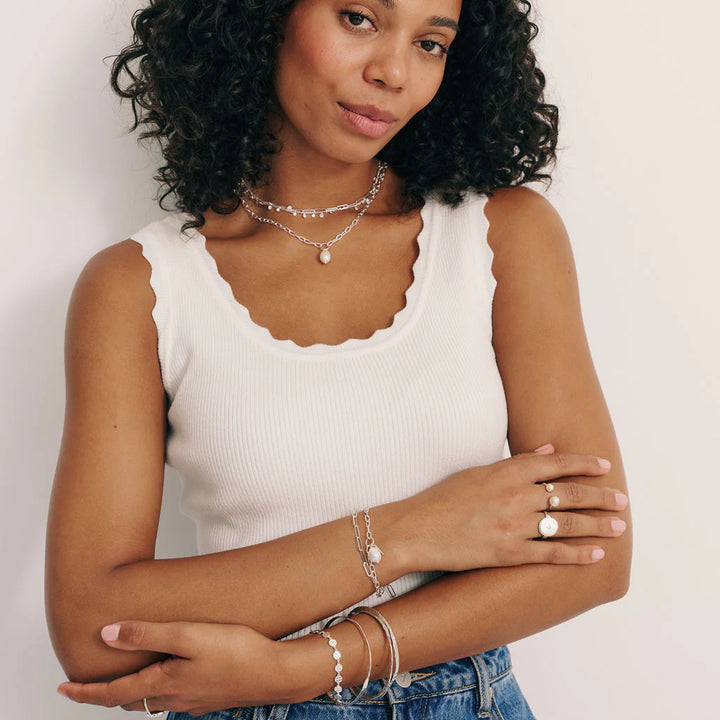 Aphrodite Goddess Pearl Drop Bracelet | Sterling Silver