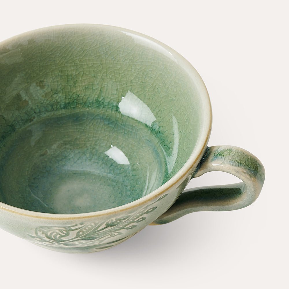 Arabesque Cup with Handle | Antique Green - Suzie Anderson Home
