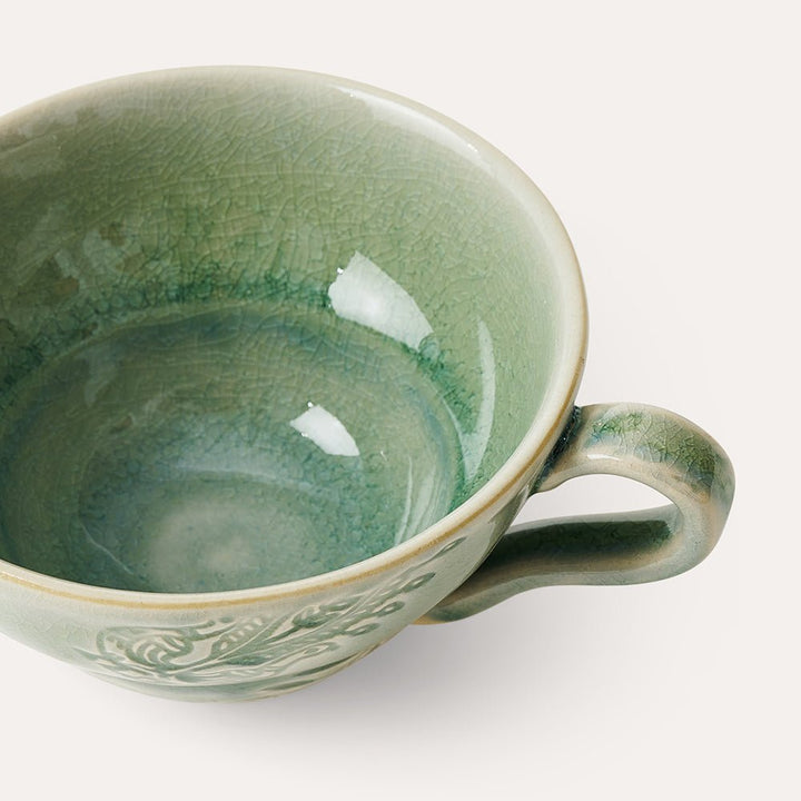 Arabesque Cup with Handle | Antique Green - Suzie Anderson Home