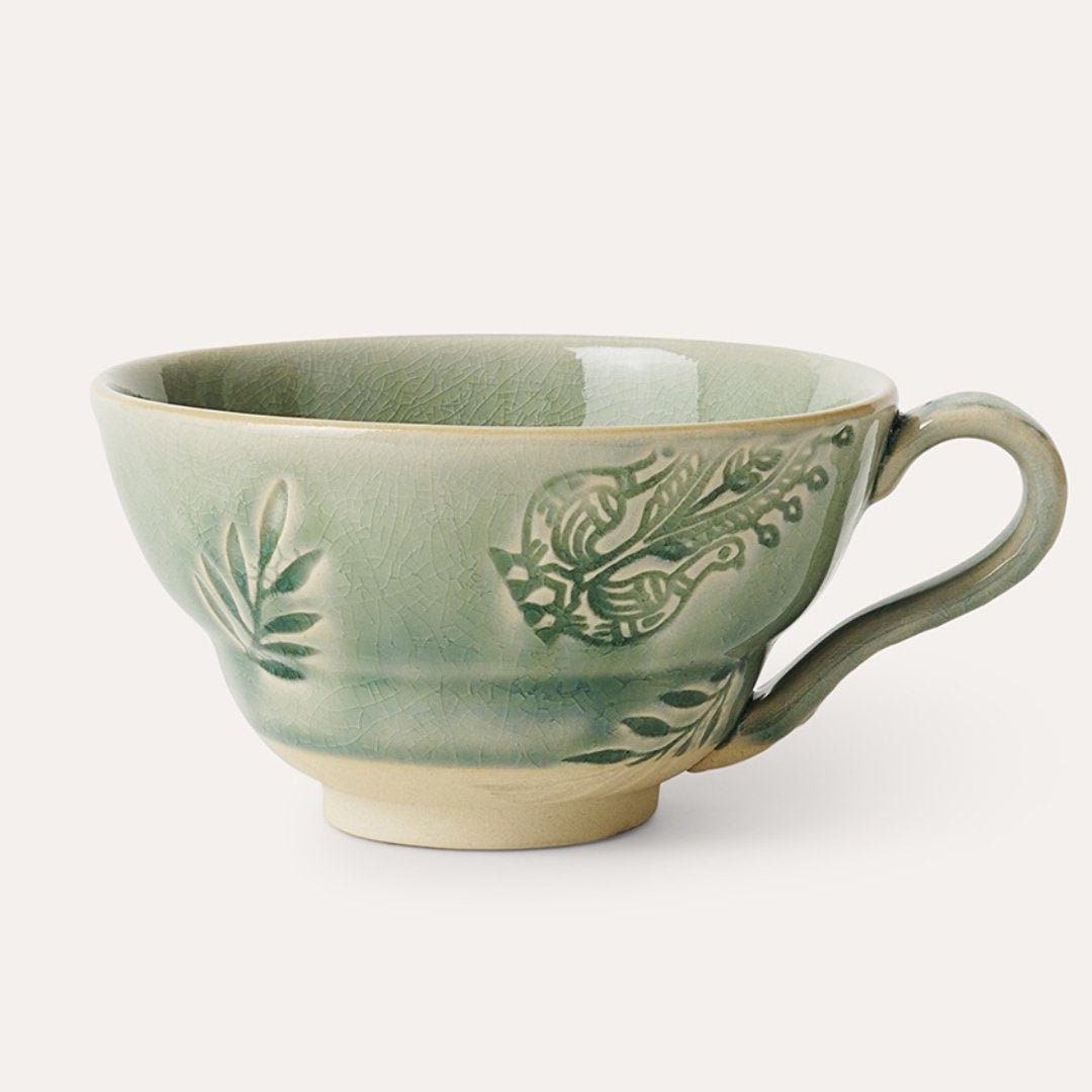 Arabesque Cup with Handle | Antique Green - Suzie Anderson Home