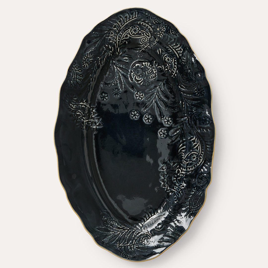 Arabesque Large Oval Server | Thunder - Suzie Anderson Home
