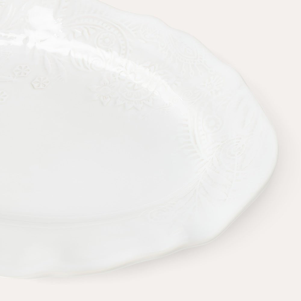 Arabesque Large Oval Server | White - Suzie Anderson Home