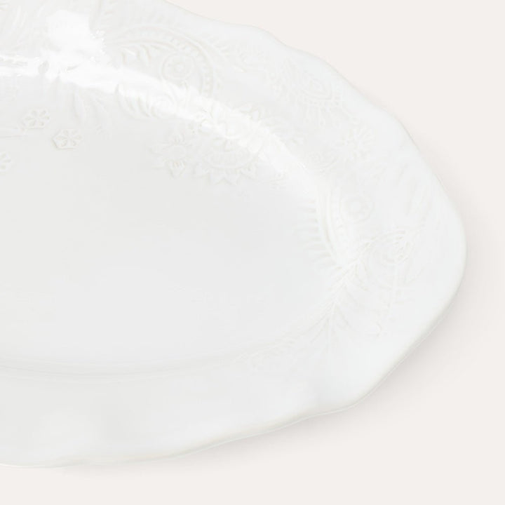 Arabesque Large Oval Server | White - Suzie Anderson Home