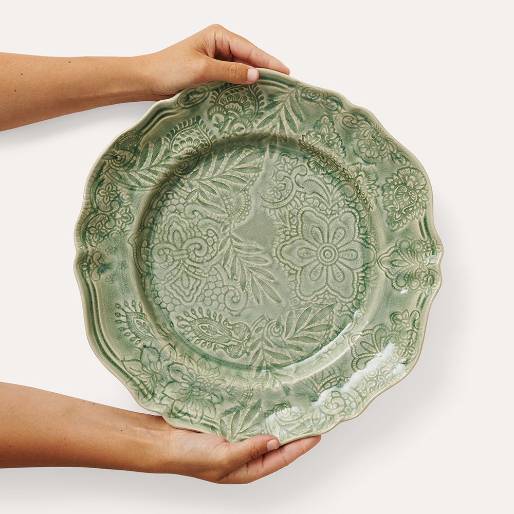 Arabesque Large Round Server | Antique - Suzie Anderson Home