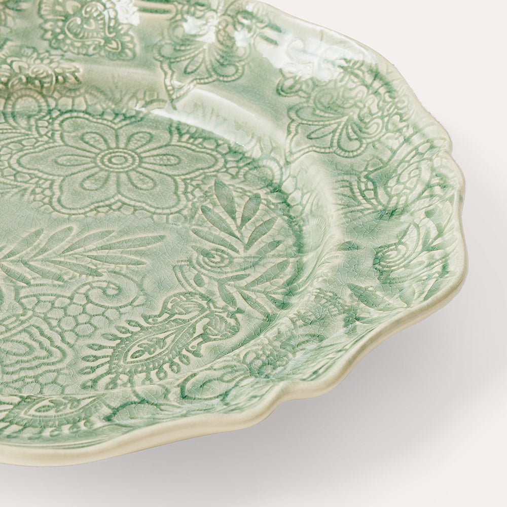 Arabesque Large Round Server | Antique - Suzie Anderson Home