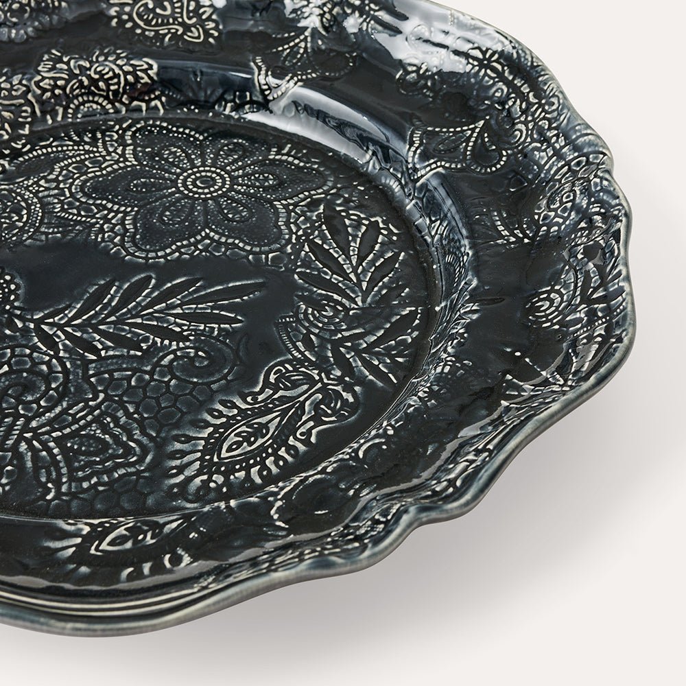 Arabesque Large Round Server | Thunder - Suzie Anderson Home