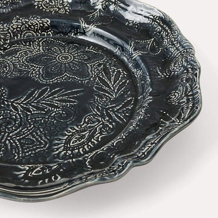 Arabesque Large Round Server | Thunder - Suzie Anderson Home