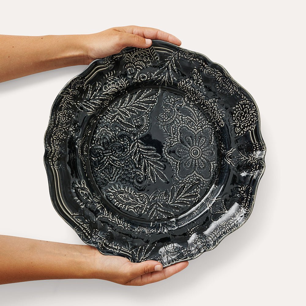 Arabesque Large Round Server | Thunder - Suzie Anderson Home